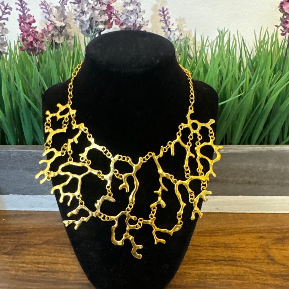 NEW STATEMANT GOLDEN CORAL REEF NECKLACE NY2 - Picture 2 of 6